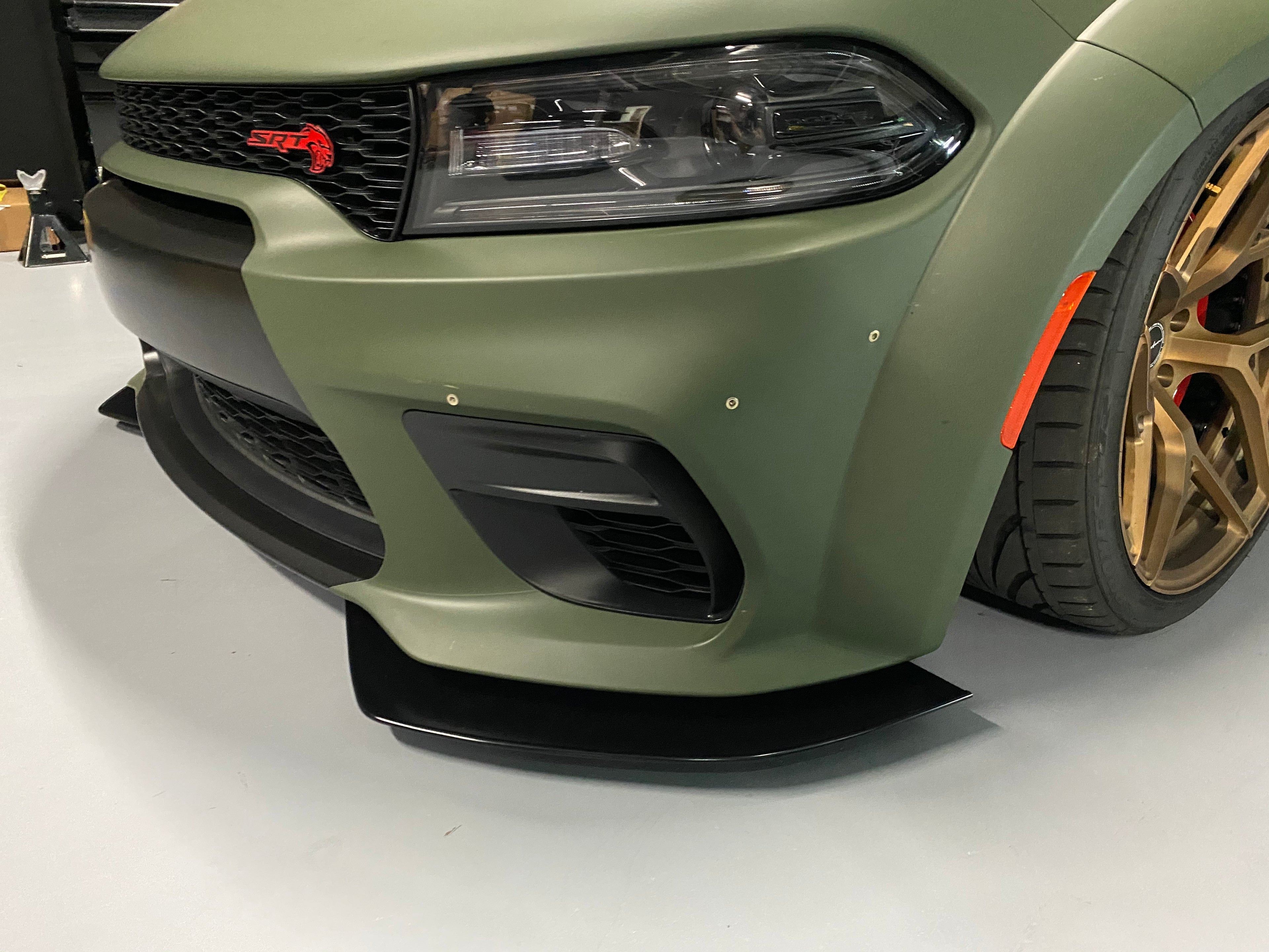 2020 - 2023 Dodge Charger Widebody: V2 2 Piece Front Splitter