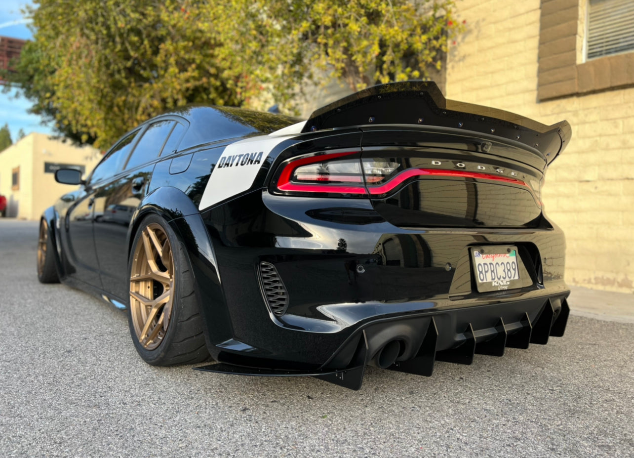2020 - 2023 Dodge Charger Widebody: V2 M-Slant Round Design Diffuser
