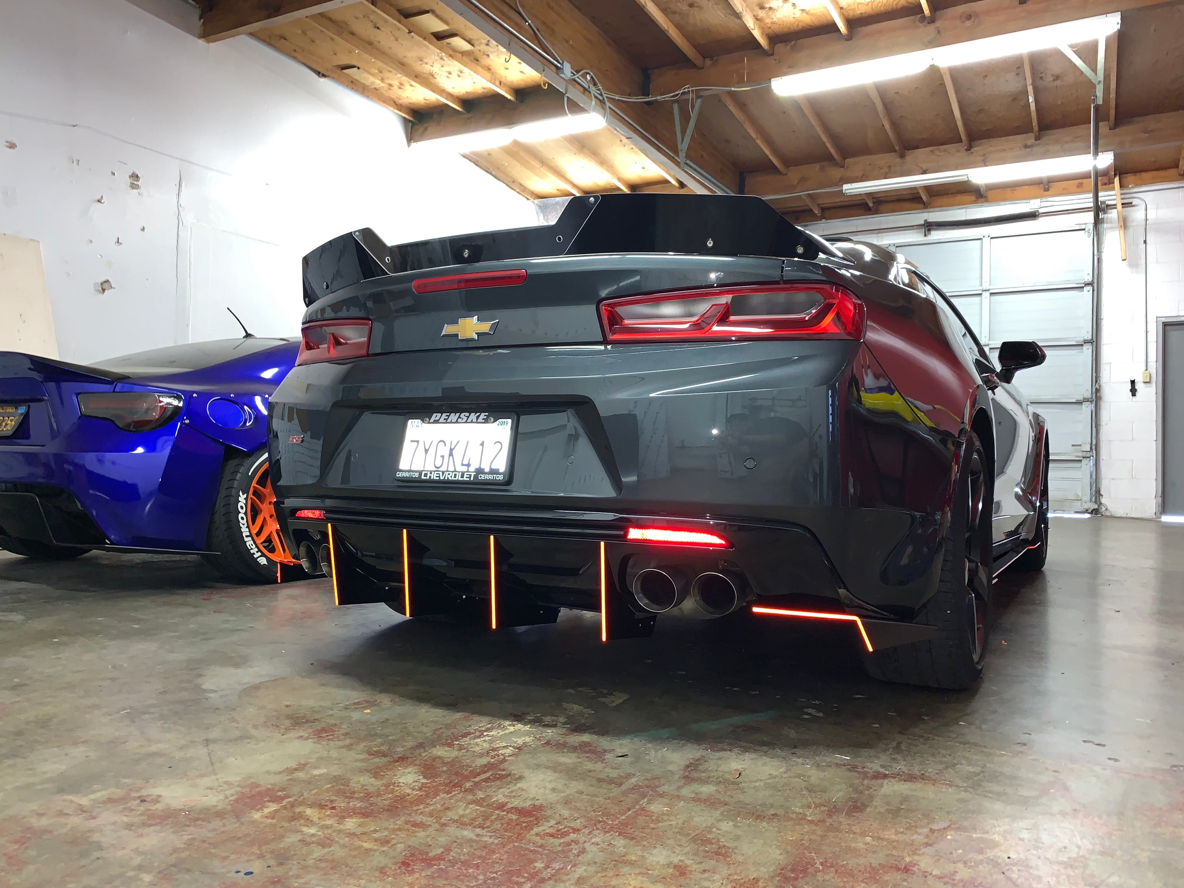 2016+ Chevrolet Camaro RS-SS Quad Tip Valence: Ends Down Diffuser